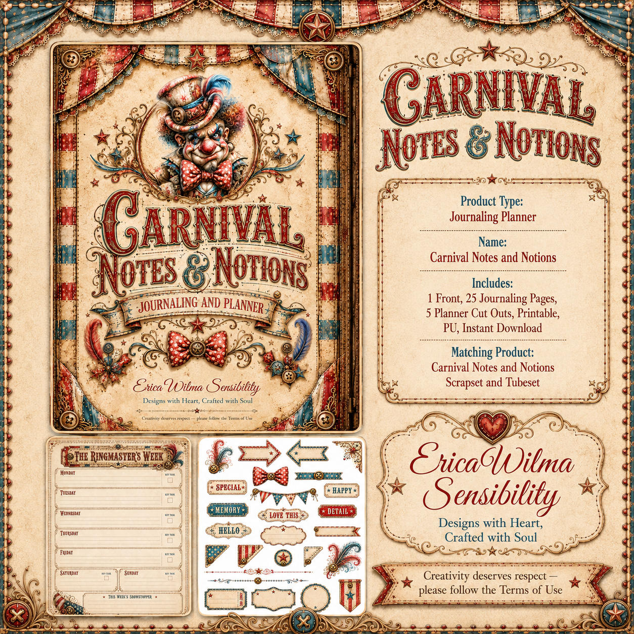 (image for) EW AI Carnival Notes and Notions - Journaling Planner 2026